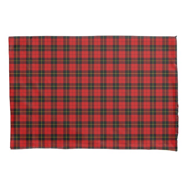 Wallace tartan red black plaid pillow case (Front-Left)