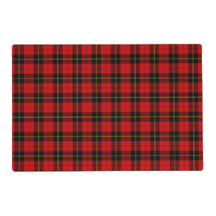 Wallace tartan red black plaid placemat