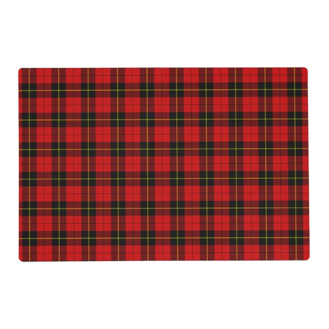 Wallace tartan red black plaid placemat (Front)
