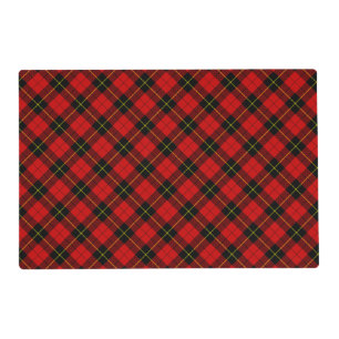 Wallace tartan red black plaid placemat