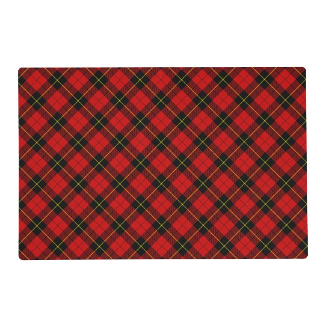 Wallace tartan red black plaid placemat (Front)