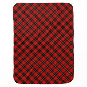 Wallace tartan red black plaid receiving blanket