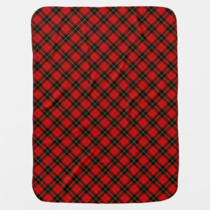 Wallace tartan red black plaid receiving blanket