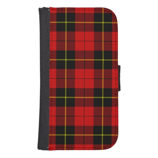 Wallace tartan red black plaid samsung galaxy wallet case (Front)