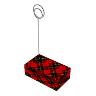 Wallace tartan red black plaid table card holder
