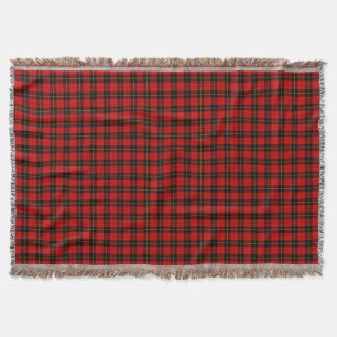 Wallace tartan red black plaid throw blanket