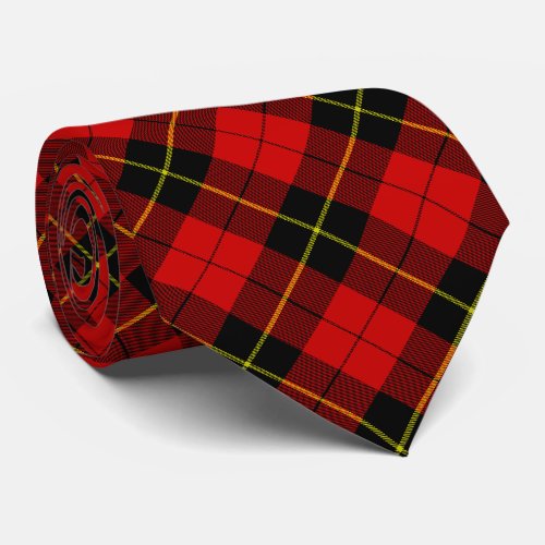 Wallace tartan red black plaid tie