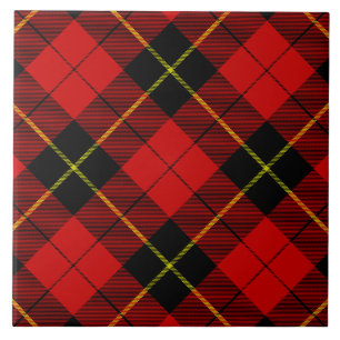 Wallace tartan red black plaid tile