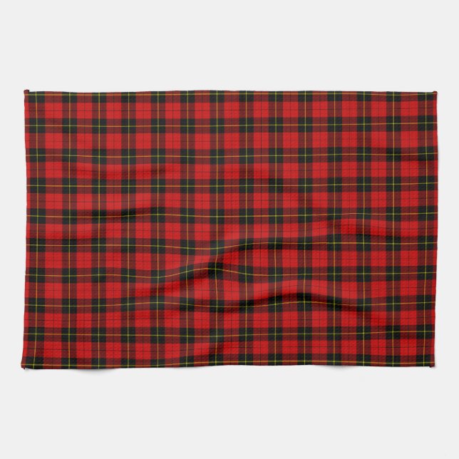 Wallace tartan red black plaid towel (Horizontal)