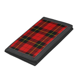 Wallace tartan red black plaid tri-fold wallet