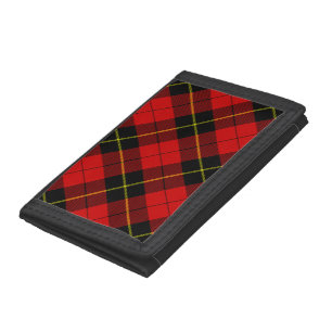 Wallace tartan red black plaid trifold wallet