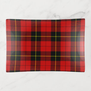 Wallace tartan red black plaid trinket tray