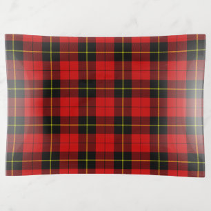 Wallace tartan red black plaid trinket tray
