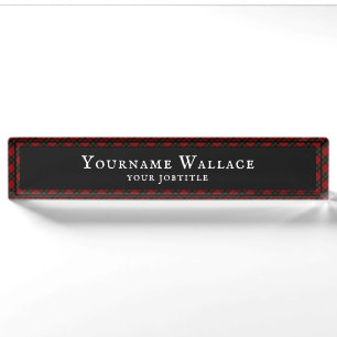 Wallace Tartan Scottish Clan Plaid Desk Name Plate