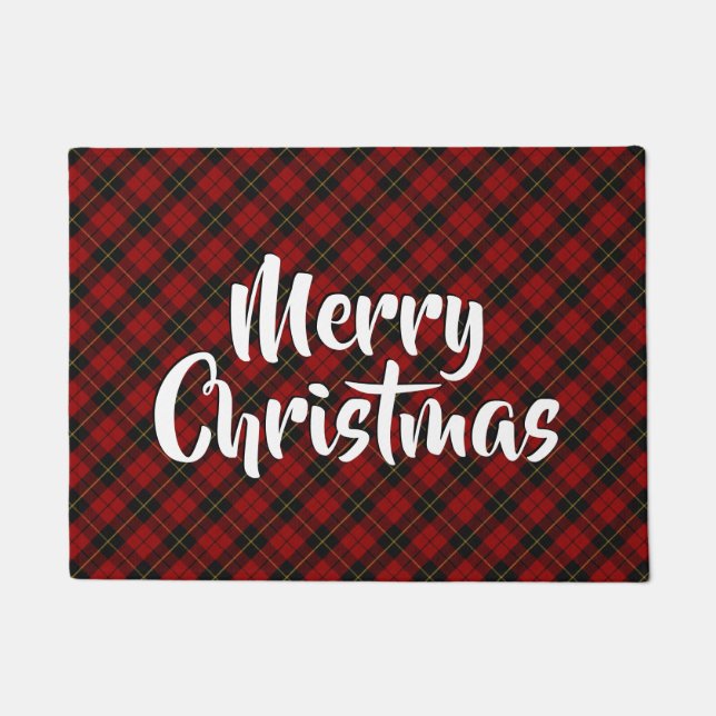 Wallace Tartan Scottish Clan Plaid Doormat (Front)