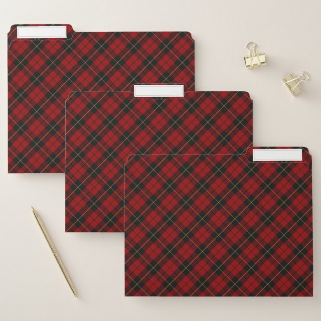 Wallace Tartan Scottish Clan Plaid File Folder (Set)