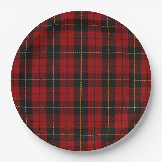 Wallace Tartan Scottish Clan Plaid Paper Plates (Front)