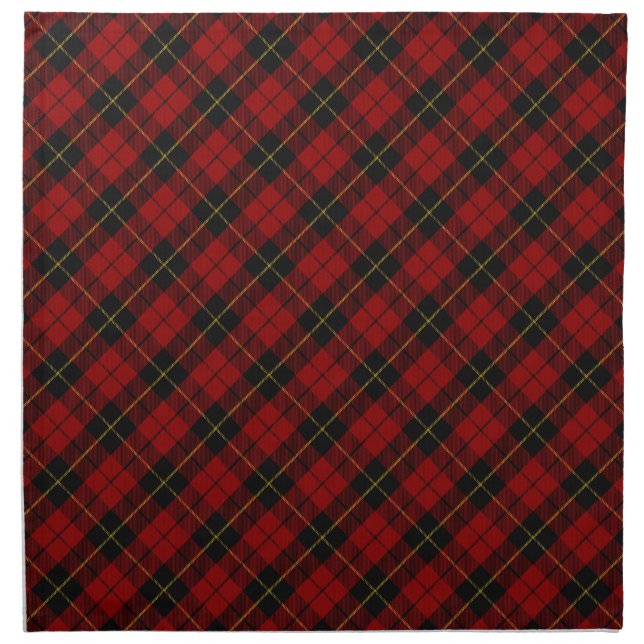 Wallace Tartan Scottish Clan Plaid Pattern Cloth Napkin (Front)