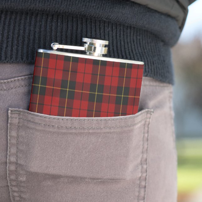 Wallace Tartan Scottish Clan Plaid Pattern Flask (In Situ)
