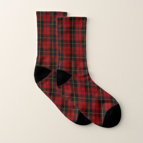 Wallace Tartan Scottish Clan Plaid Pattern Socks