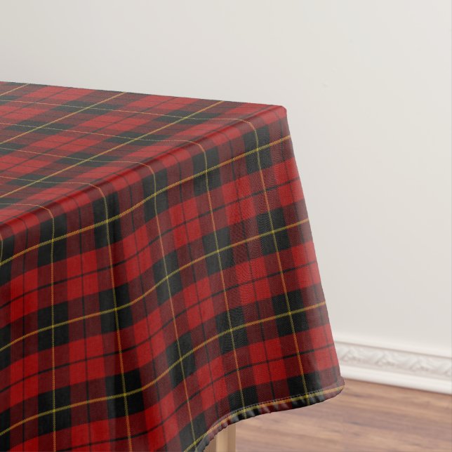 Wallace Tartan Scottish Clan Plaid Pattern Tablecloth (In Situ)