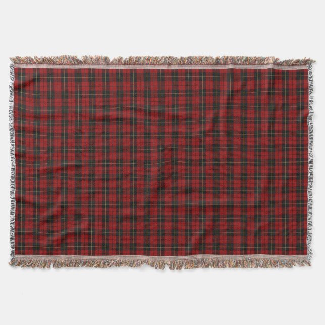Wallace Tartan Scottish Clan Plaid Pattern Throw Blanket (Front)