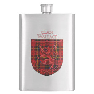 Wallace Tartan Scottish Plaid Lion Rampant Flask