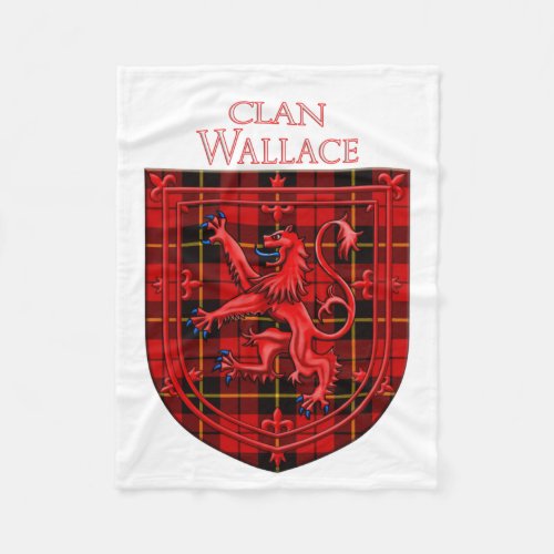 Wallace Tartan Scottish Plaid Lion Rampant Fleece Blanket