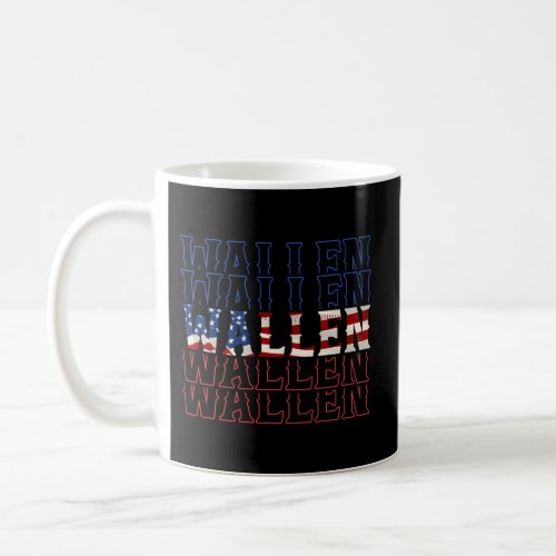 Wallen American Flag Red White Blue Coffee Mug