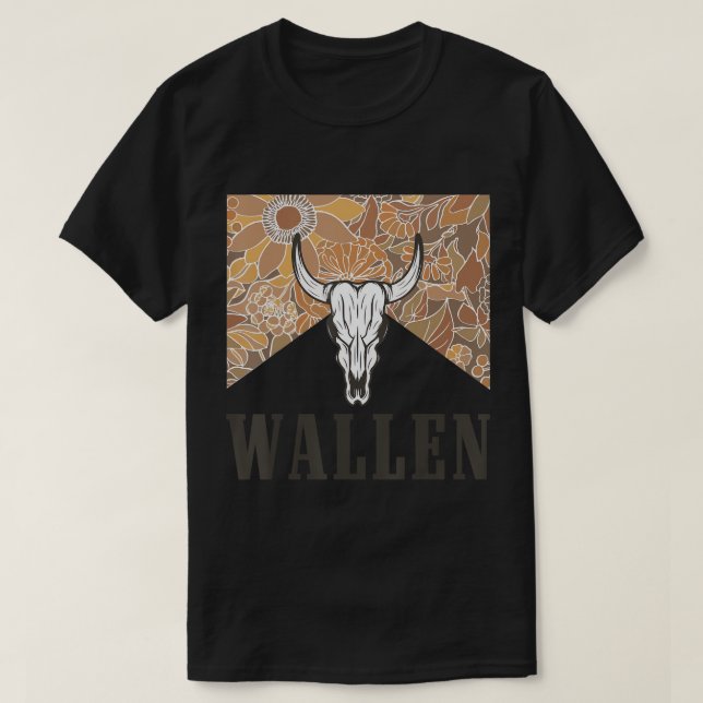 Wallen Western Cow Skull Shirt Merch Cute Outfit T (Design Front)