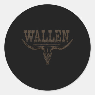 Wallen Western Wallen Bullhead Cow Wallen Classic Round Sticker