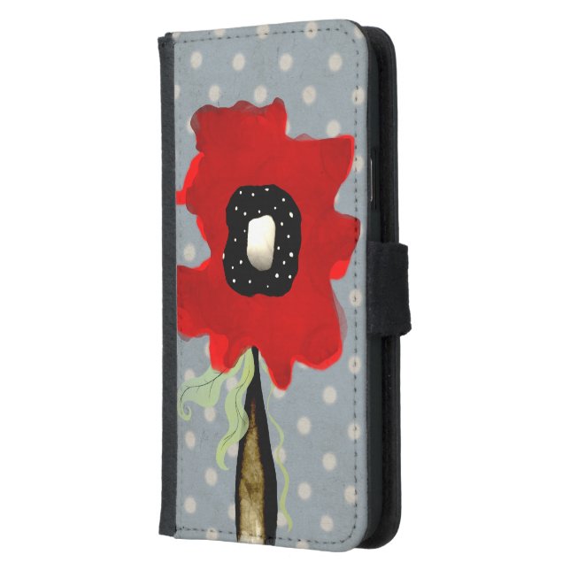 Wallet and Case "Red Poppy" (Left)