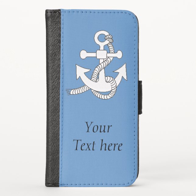 Wallet Case - Boat Anchor with Text (Front)
