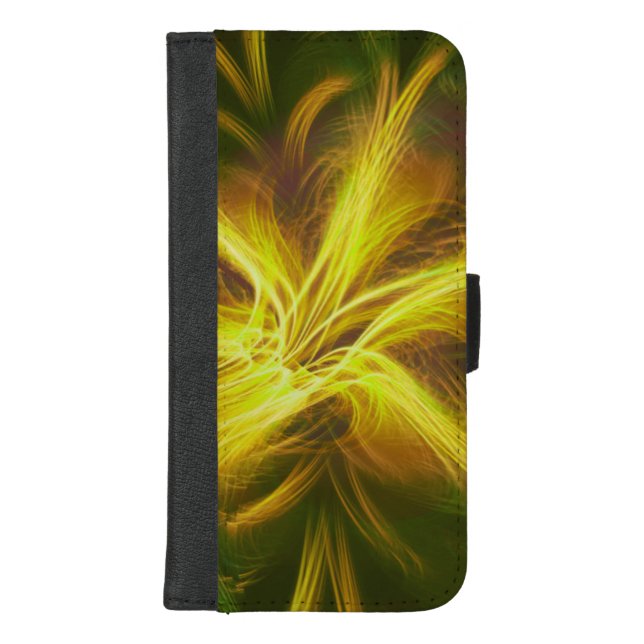 Wallet Case Fractal Flower Yellow Palette (Front)