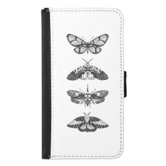 Wallet Case Neutral Illustrated Moth Butterfly Art