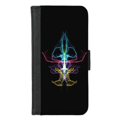 Wallet Case with Colorful Electric Rainbow Design 