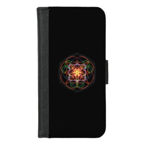 Wallet Case with Multicolored Geometric Design