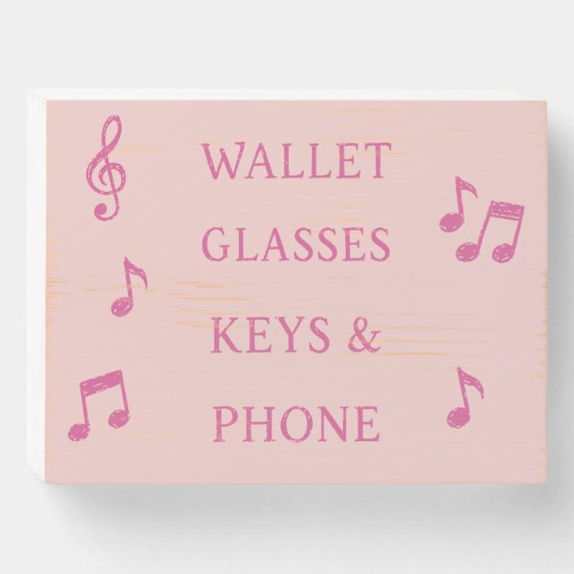 Wallet, Glasses, Keys & Phone reminder sign (Front Horizontal)