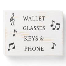Wallet, Glasses, Keys & Phone reminder sign