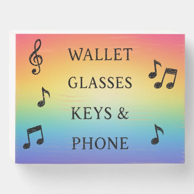 Wallet, Glasses, Keys & Phone reminder sign (Front Horizontal)