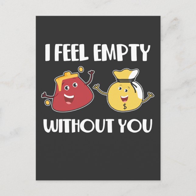 Wallet Money Pun Shopping Relationship Postcard (Front)
