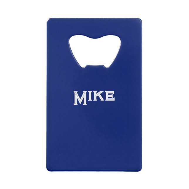 Wallet Personalize Name Bottle Opener Blue (Front)