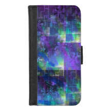 Wallet phone case with a abstract floral design