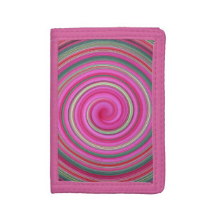 Wallet pink spiral pattern