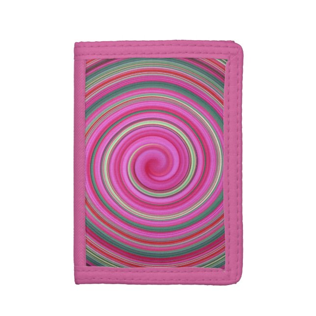 Wallet pink spiral pattern (Front Vertical)