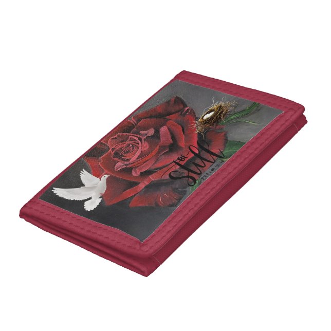 Wallet Red Rose Oil Painting Dove Love (Bottom)
