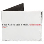 If you want to come in knock.  Wallet Tyvek® Billfold Wallet