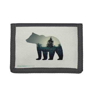 Wallet with bear icon with image of forest