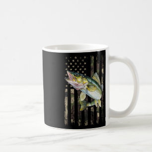 Walleye Camo American Flag Coffee Mug
