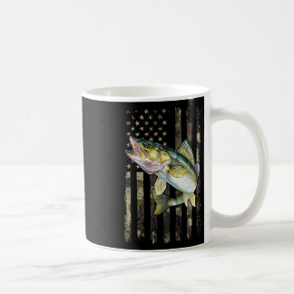 Walleye Camo American Flag Coffee Mug